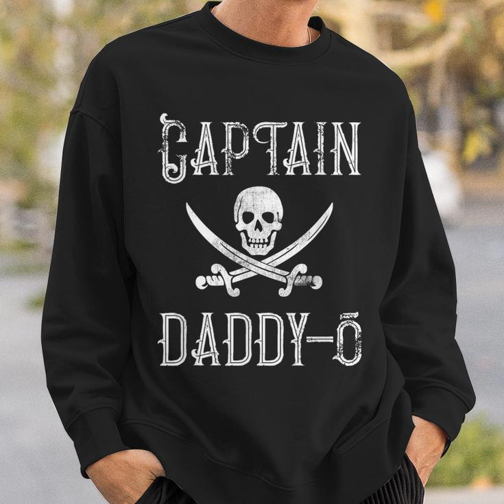 Captain Daddy-O Retro Personalized Pirate Pontoon Sweatshirt Gifts for Him