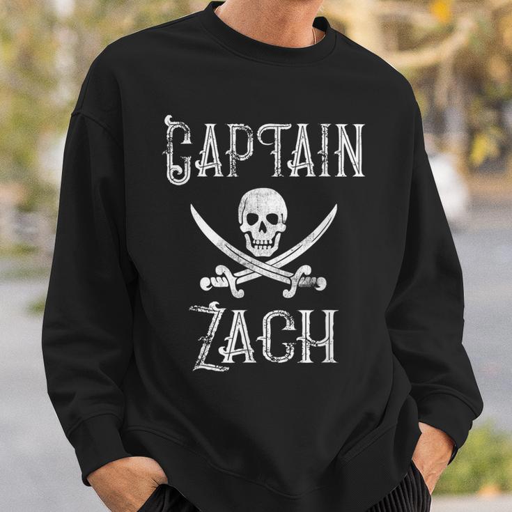 Captain Zach Retro Personalized Pirate Pontoon Sweatshirt Gifts for Him