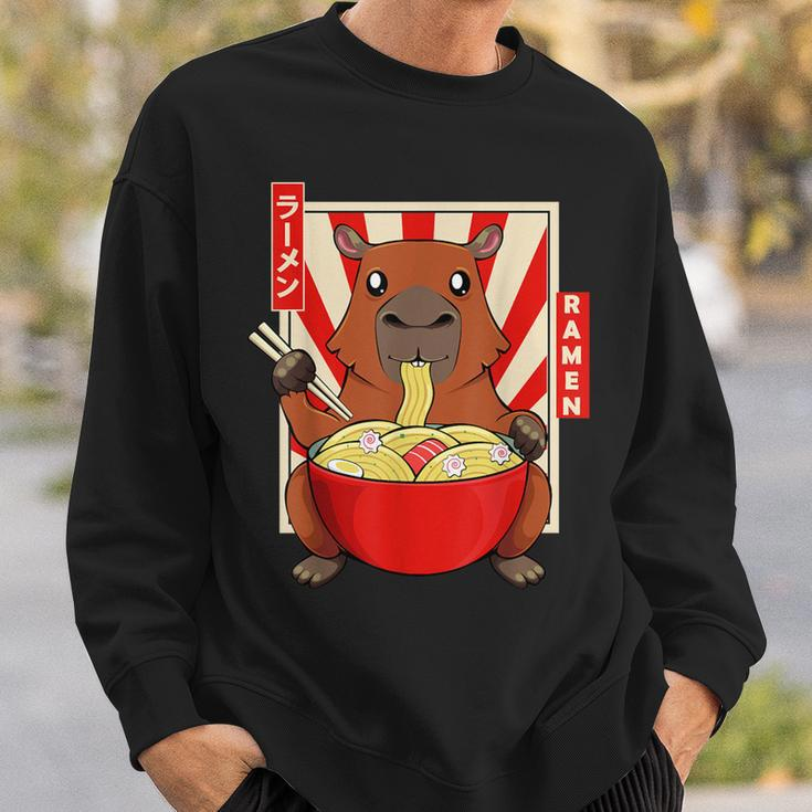 Capybara Rodent Mammals Water Pig Kawaii Ramen Sweatshirt Geschenke für Ihn