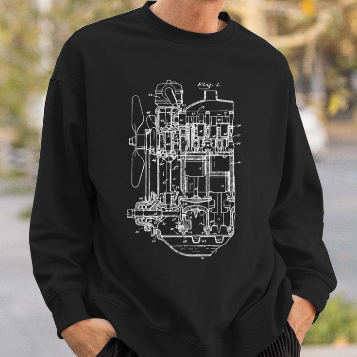 Car Engine Blueprint Car Auto Mechanic Garage Engineer Men Sweatshirt Gifts for Him