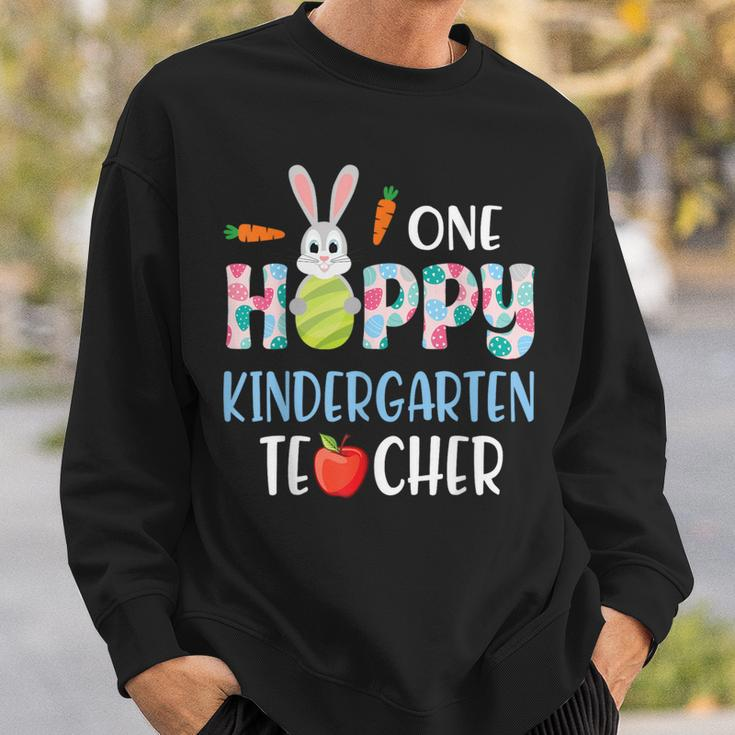 Carrot Bunny Happy Easter Day One Hoppy Kindergarten Teacher Sweatshirt Gifts for Him