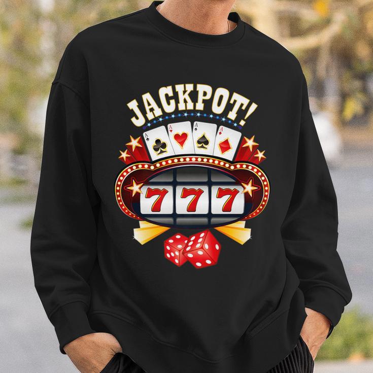 Casino Slot Machine Jackpot Gambling Gambler Slots Sweatshirt Gifts for Him