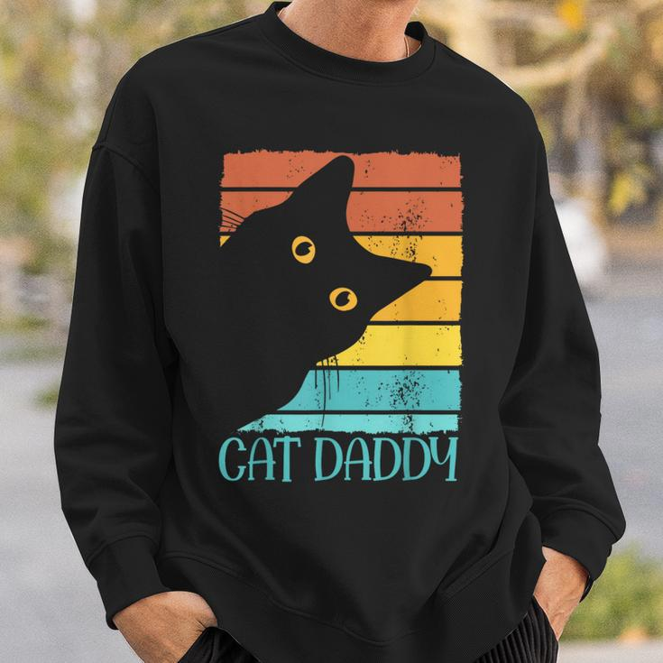 Cat Daddy Vintage Eighties Style Cat Dad Fathers Day Sweatshirt Gifts for Him