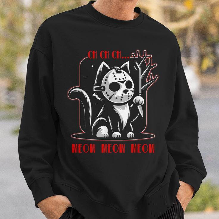Graphic Cat Animal Horror Movie Cute Kitten Meow Sweatshirt Gifts for Him