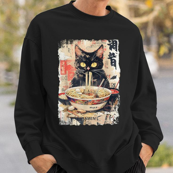 Cat Ramen Noodle Japanese Anime Manga Ramen Kawaii Cat Sweatshirt Gifts for Him