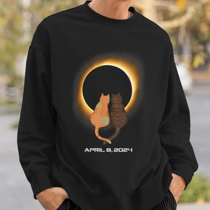 Cat Solar Eclipse 2024 Totality Sweatshirt Gifts for Him
