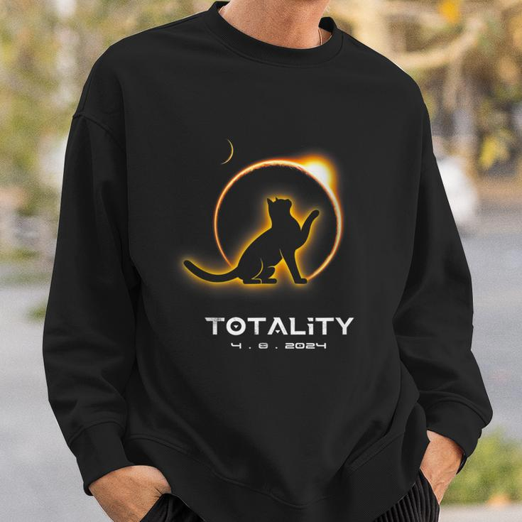 Cat Totality 4082024 Total Solar Eclipse 2024 Sweatshirt Gifts for Him