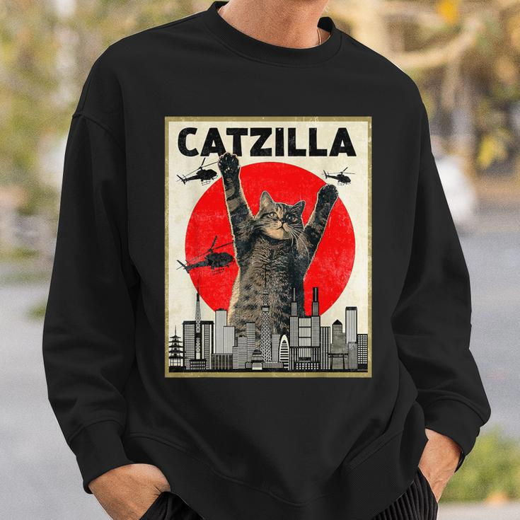 Catzilla Anime Lover Kawaii Animals Japanese Style Movies Sweatshirt Gifts for Him