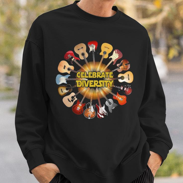 Celebrate Diversity Guitar Sweatshirt Gifts for Him