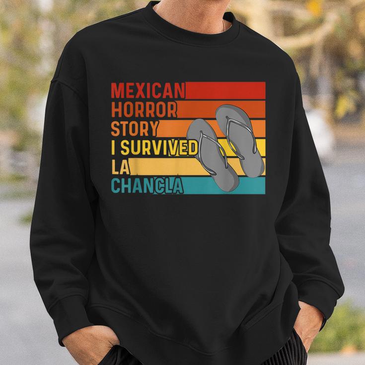 Chancla Survivor Spanish Joke Mexican Meme Saying Sweatshirt Gifts for Him