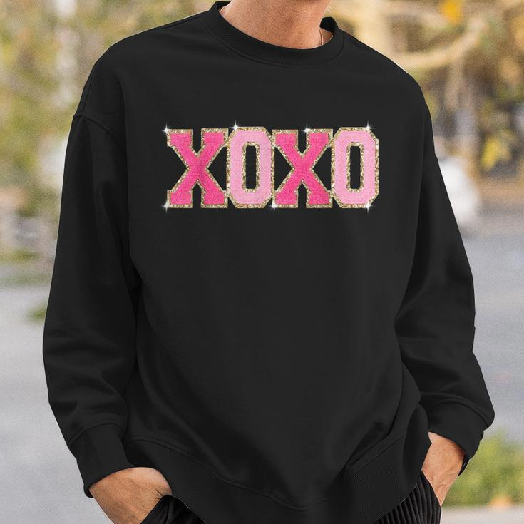 Chenille Patch Sparkling Xoxo Valentine Day Heart Love Sweatshirt Gifts for Him