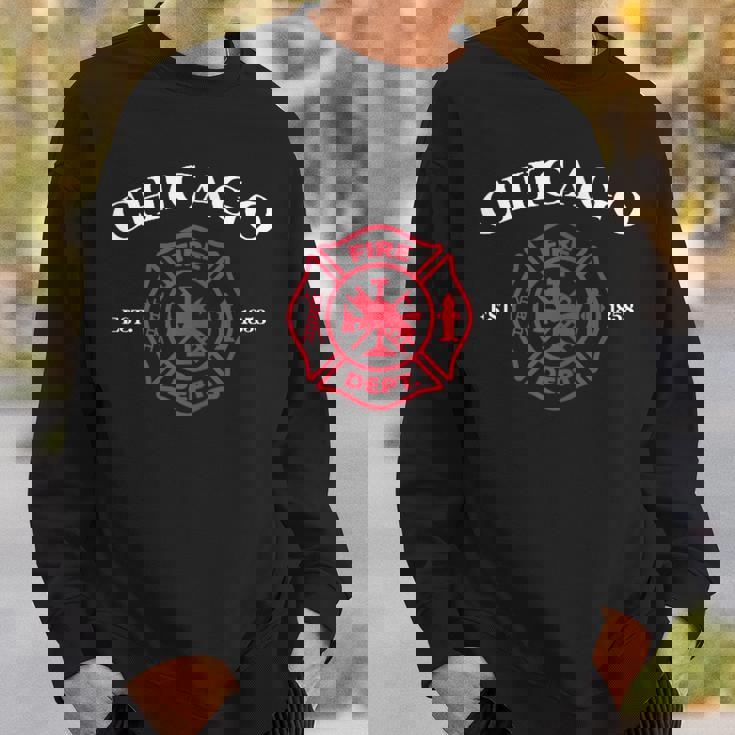 Chicago Illinois Fire Rescue Department Firefighter Fireman Sweatshirt Gifts for Him