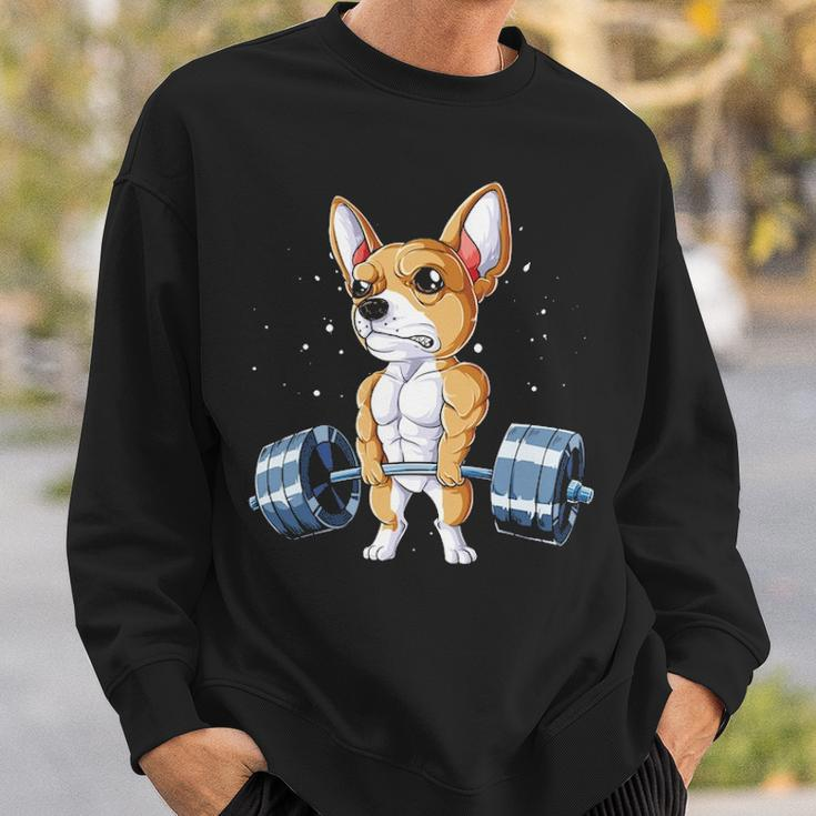 Chihuahua Weightlifting Deadlift Men Fitness Gym Gif Sweatshirt Gifts for Him