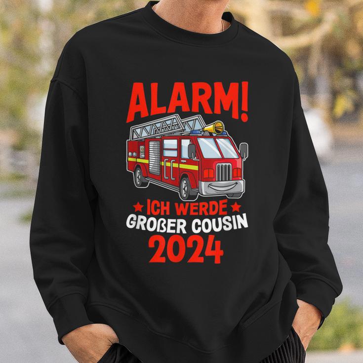 Children's Alarm Ich Werde Großer Cousin 2024 Fire Brigade Sweatshirt Geschenke für Ihn