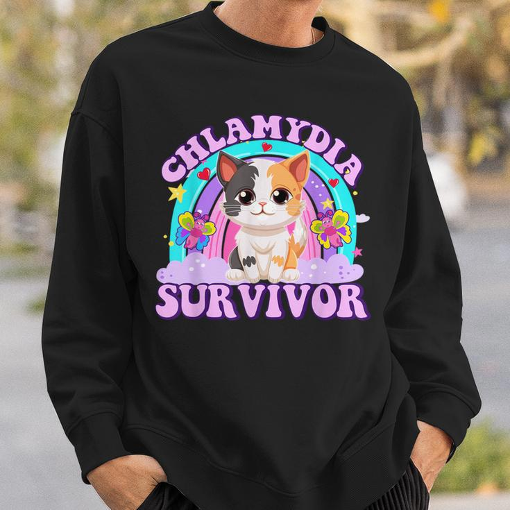 Chlamydia Survivor Cat Meme For Adult Humor Sweatshirt Gifts for Him