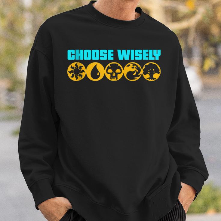 Choose Wisely Gamer Mana Symbols Gathering Magic Sweatshirt Gifts for Him