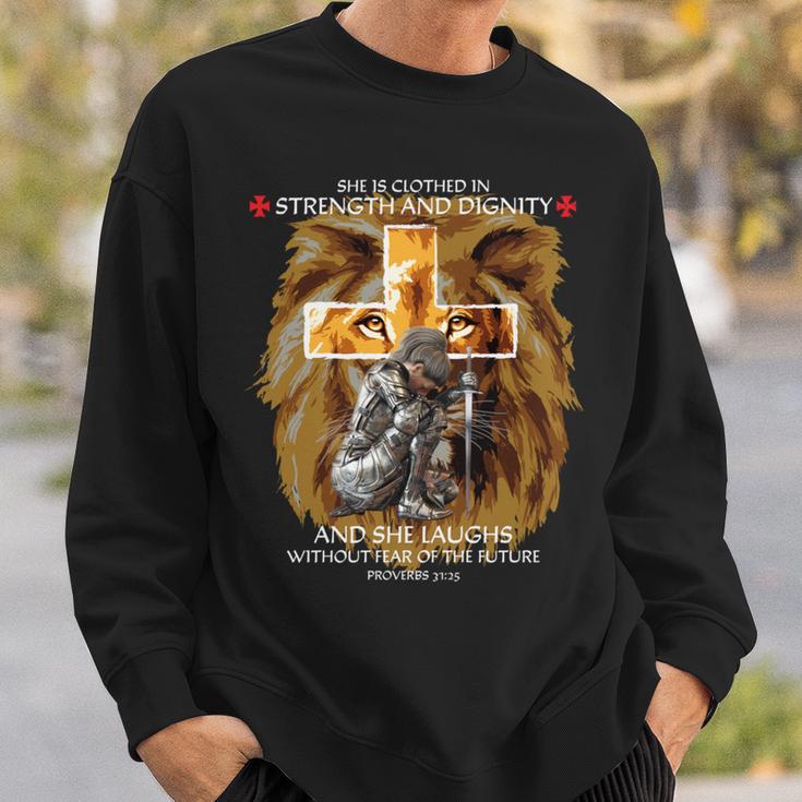 Christian Sayings Verses Lion Judah Cross Proverbs 31 Sweatshirt Gifts for Him