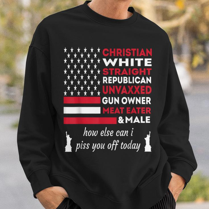 Christian White Straight Independence Day Memorial Day Pride Sweatshirt Gifts for Him