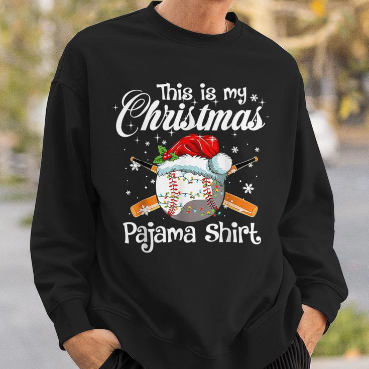 This Is My Christmas Pajama Xmas Baseball Family Matching Sweatshirt Gifts for Him