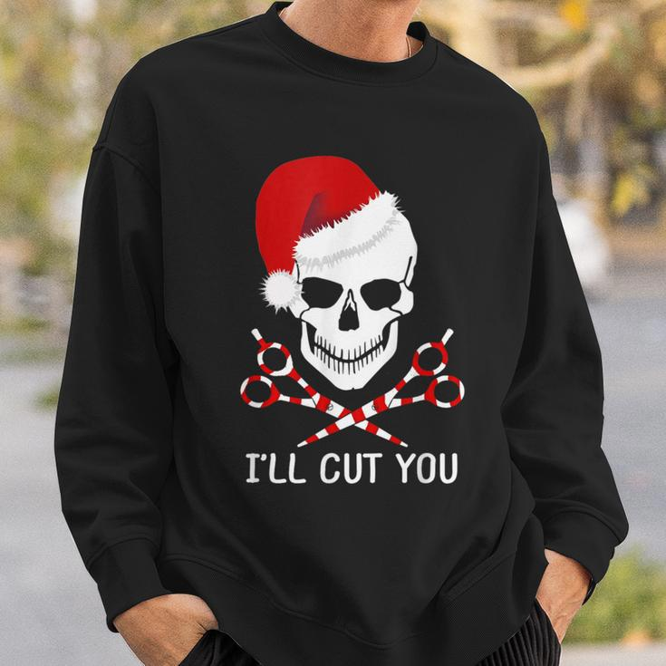Christmas Skull Hairdresser Hair Stylist Santa Barber Sweatshirt Gifts for Him