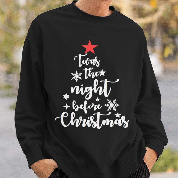 Christmas Twas The Night Before Tree Word Cloud Sweatshirt Gifts for Him