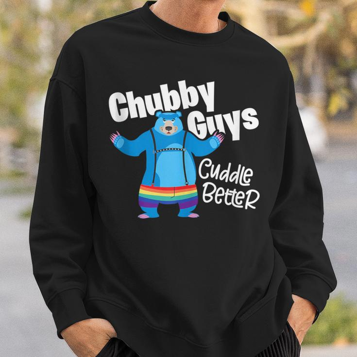Chubby Guys Cuddle Better Lgbtq Gay Pride Bear Sweatshirt Gifts for Him