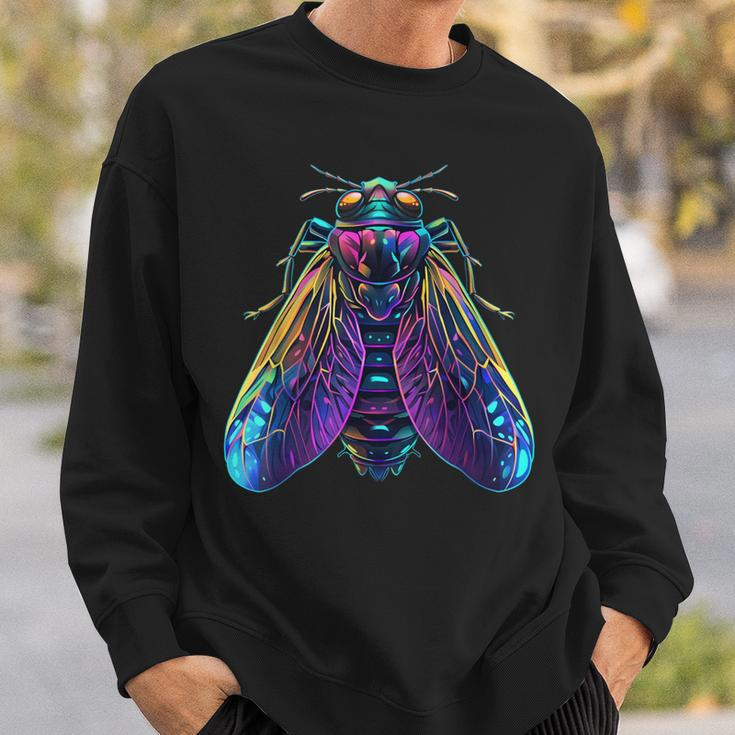 Cicada Insect Bug Colorful Entomology Entomologist Sweatshirt Gifts for Him