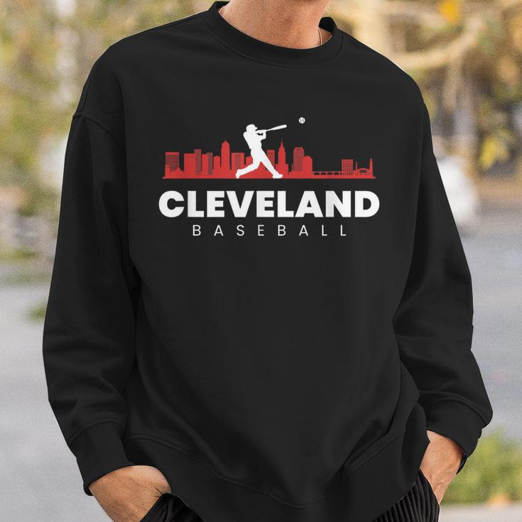 Cleveland Baseball Vintage Minimalist Retro Baseball Lover Sweatshirt Gifts for Him