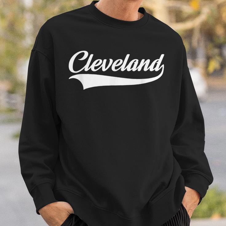 Cleveland Hometown Pride Throwback Print Classic Sweatshirt Gifts for Him