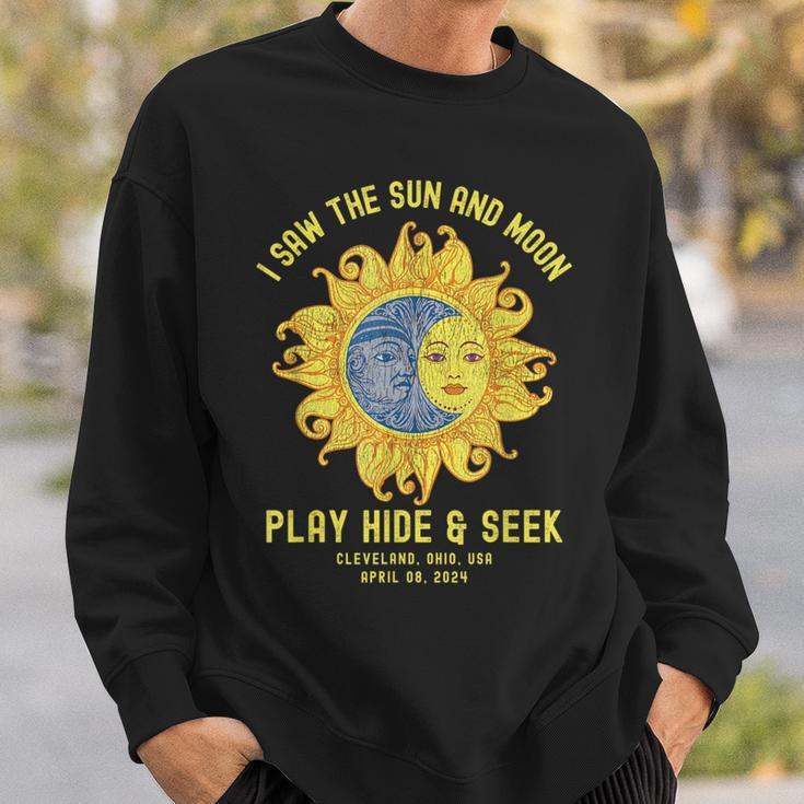 Cleveland Ohio Path Totality Solar Eclipse April 2024 Merch Sweatshirt Gifts for Him