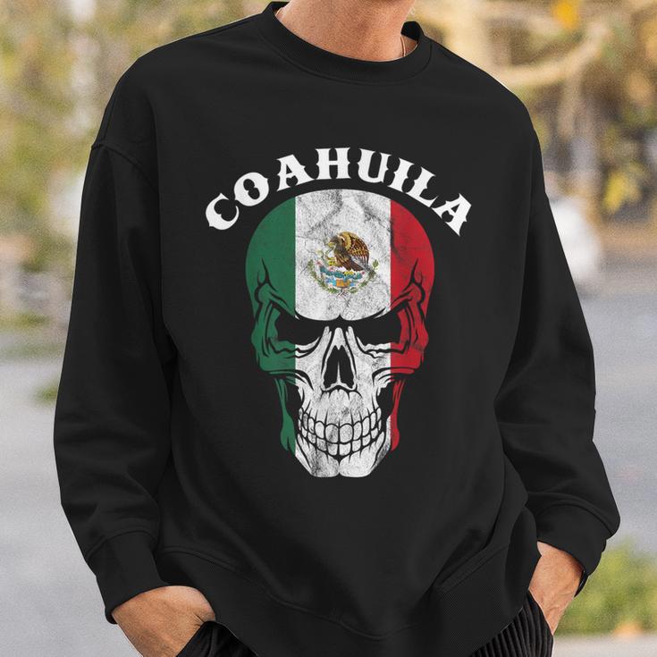 Coahuila Mexico Flag On Skull Coahuila Sweatshirt Gifts for Him