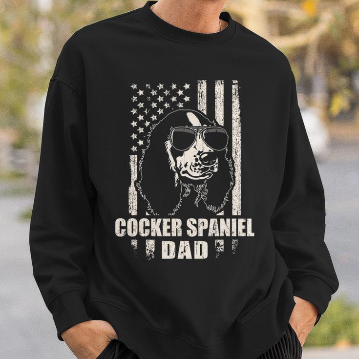 Cocker Spaniel Dad Cool Vintage Retro Proud American Sweatshirt Gifts for Him