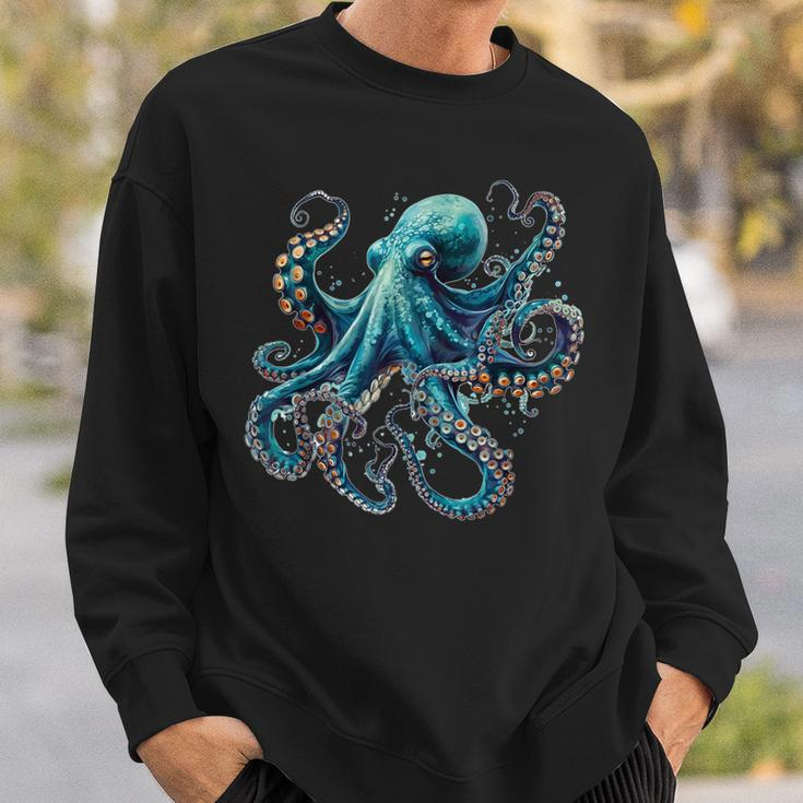 Cool Blue Octopus Sweatshirt Gifts for Him