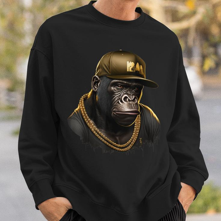 Cool Gorilla Rapper Hip Hop Gangster Sweatshirt Geschenke für Ihn