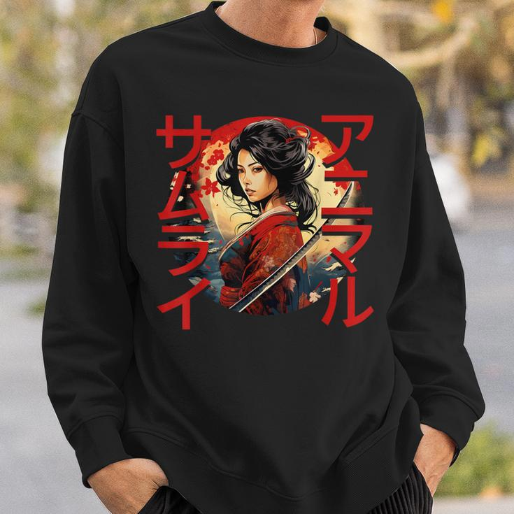 Coole Samurai-Damen Kriegerin Japanische Ninja Damen Kawaii Sweatshirt Geschenke für Ihn