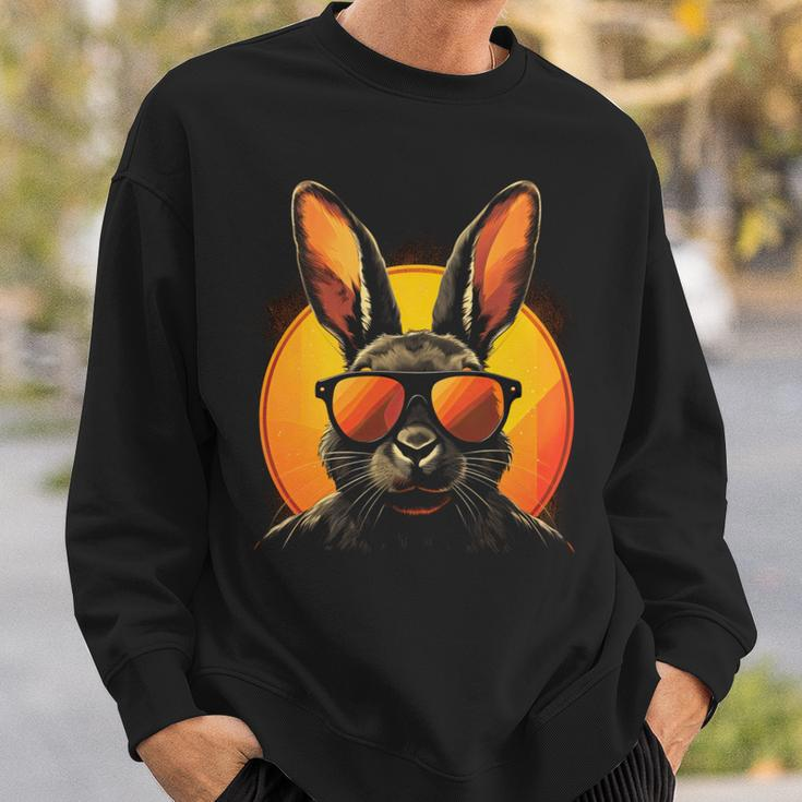 Cooler Haase Bunny Mit Sonnenbrille Ostern Sweatshirt Geschenke für Ihn