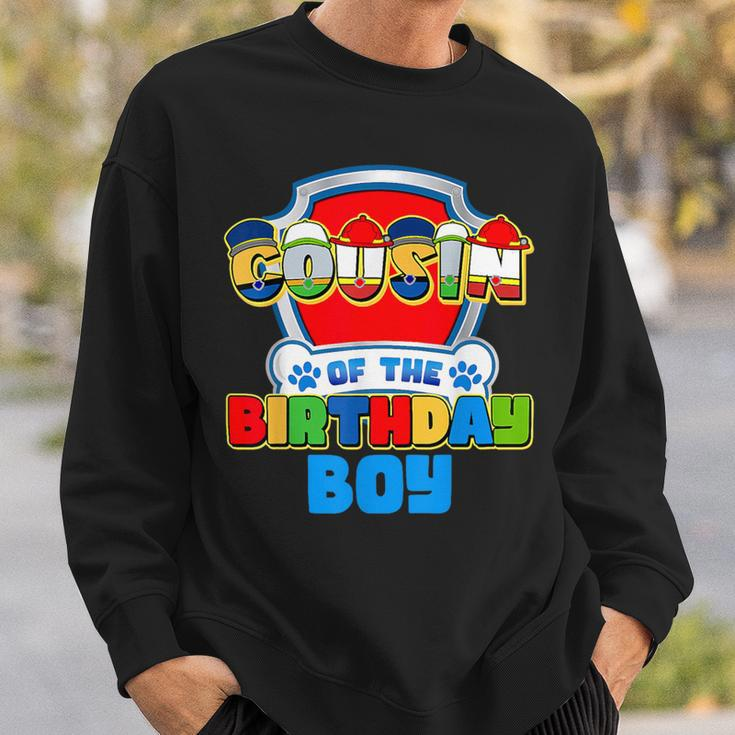 Cousin Of The Birthday Boy Dog Paw Family Matching Boy Girl Sweatshirt Gifts for Him