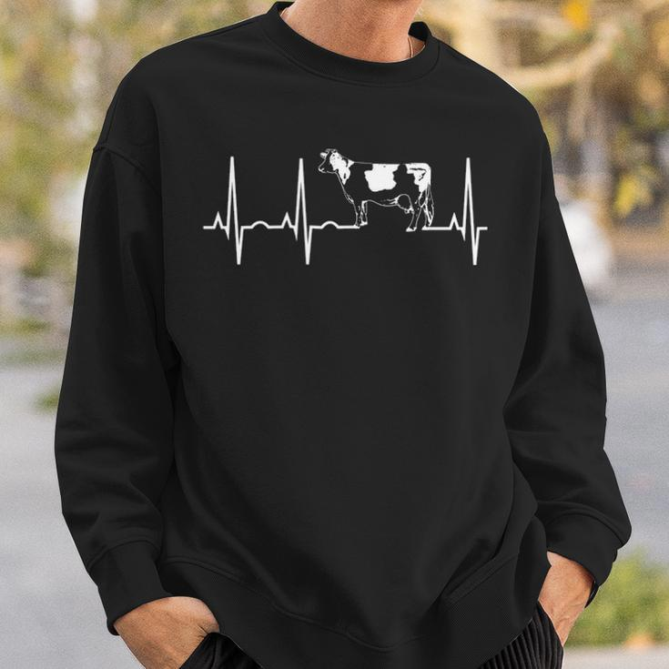 Cow Heartbea I Love Dairy Cows Sweatshirt Gifts for Him