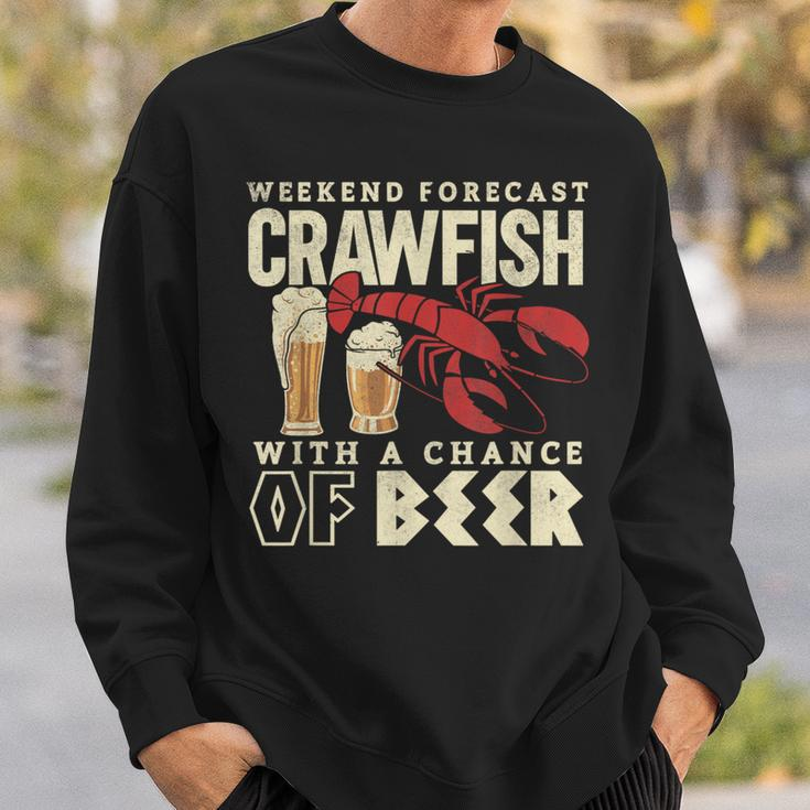 Crawfish Boil Weekend Forecast Cajun Beer Festival Sweatshirt Gifts for Him