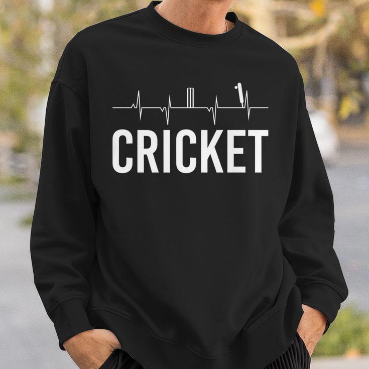 Cricket Sport Frequency Heartbeat Bat And Ball Daddy's Sweatshirt Gifts for Him