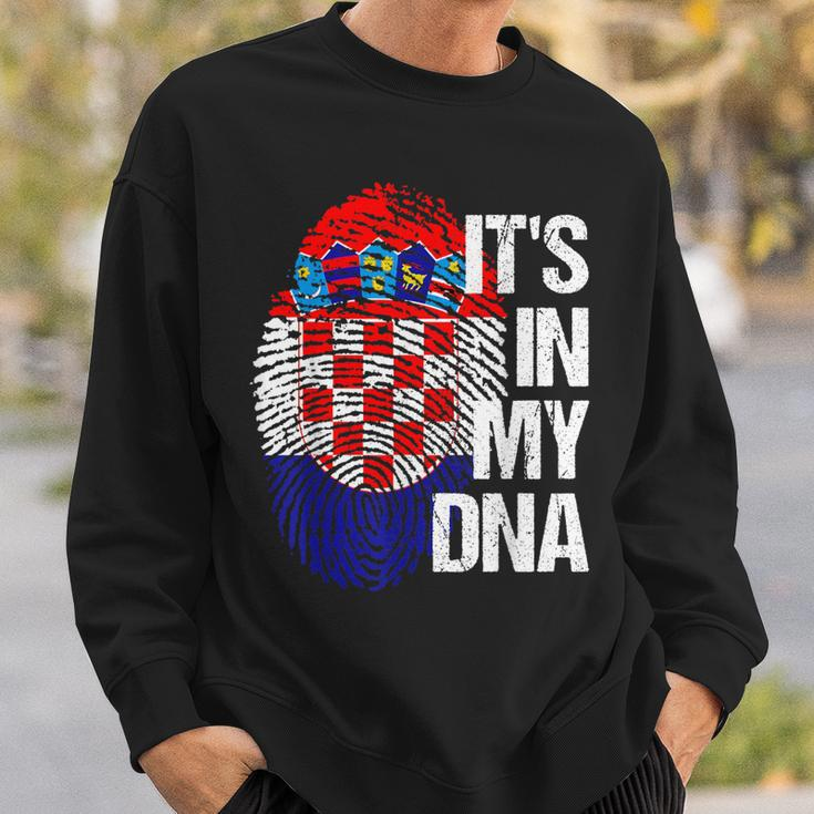 Croatia Hrvatska Flag Home Roots Fingerprint Dna Sweatshirt Geschenke für Ihn