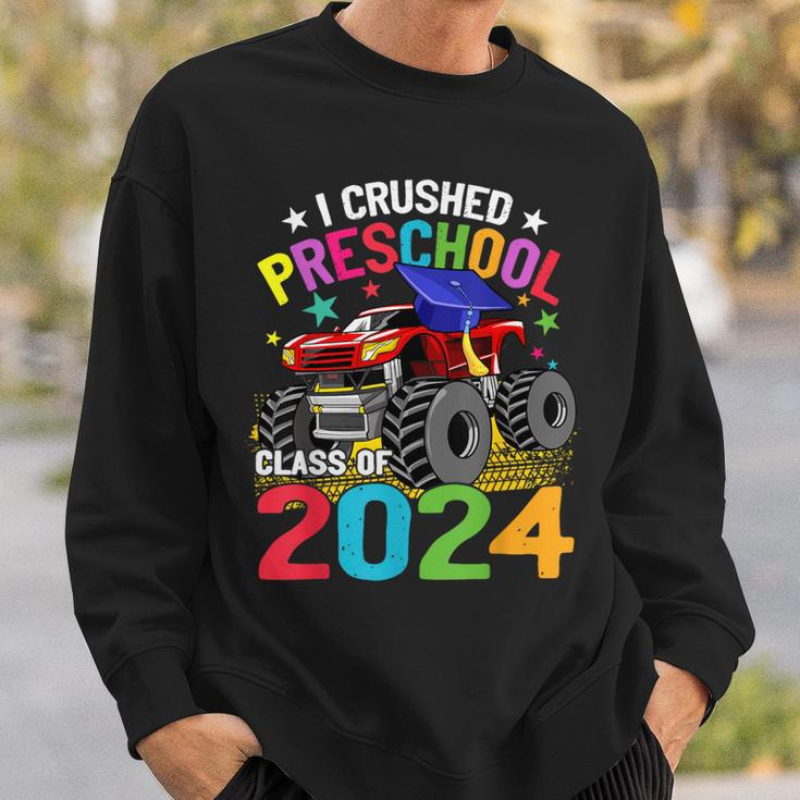 I Crushed Preschool Monster Truck Graduation Class Of 2024 Sweatshirt Gifts for Him