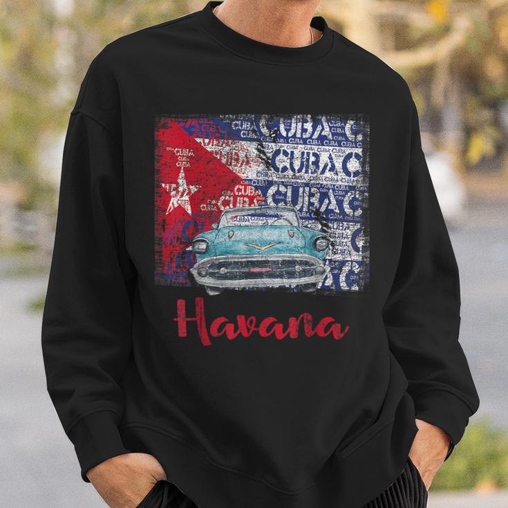 Cuba Havana Cuba Flag Black Sweatshirt Geschenke für Ihn