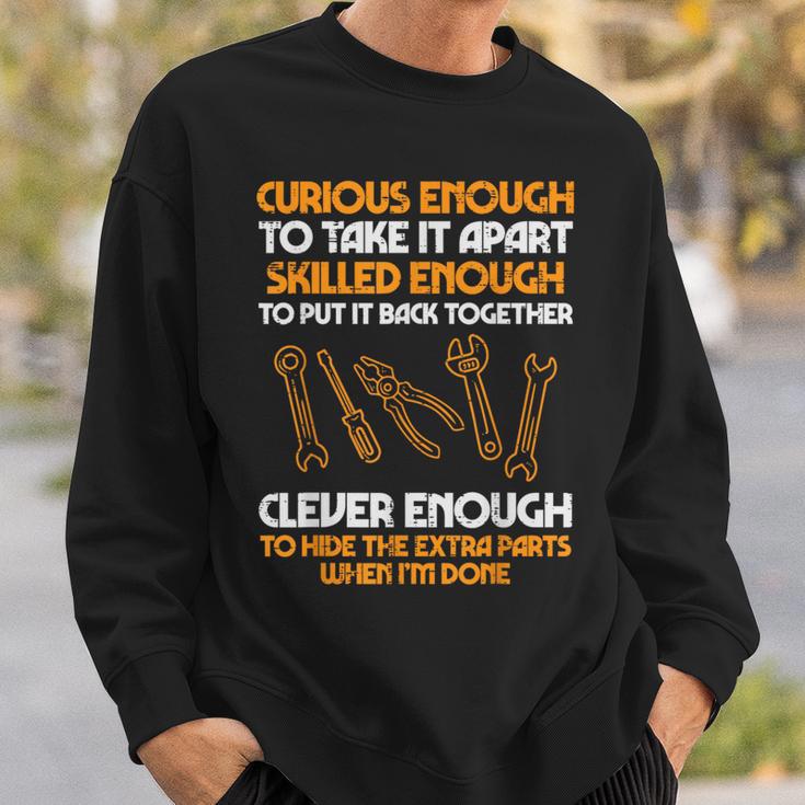 Curious Enough To Take It Apart Car Auto Garage Mechanic Men Sweatshirt Gifts for Him