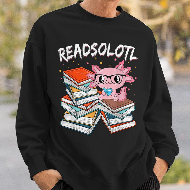 Cute Axolotl Read Book Readsolotl Axolotl Reading Books Sweatshirt Gifts for Him