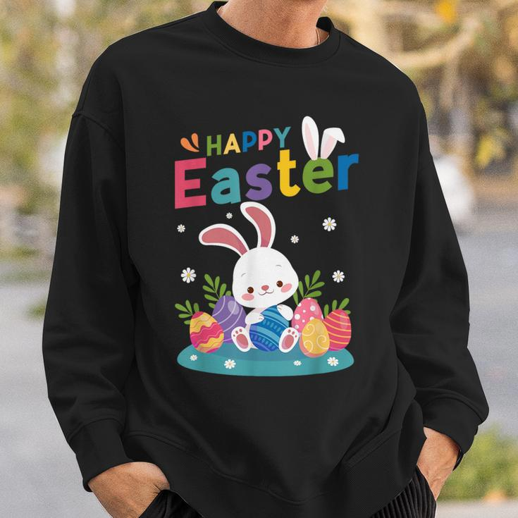 Cute Bunny Eggs Easter Camping Happy Easter Day 2024 Sweatshirt Gifts for Him