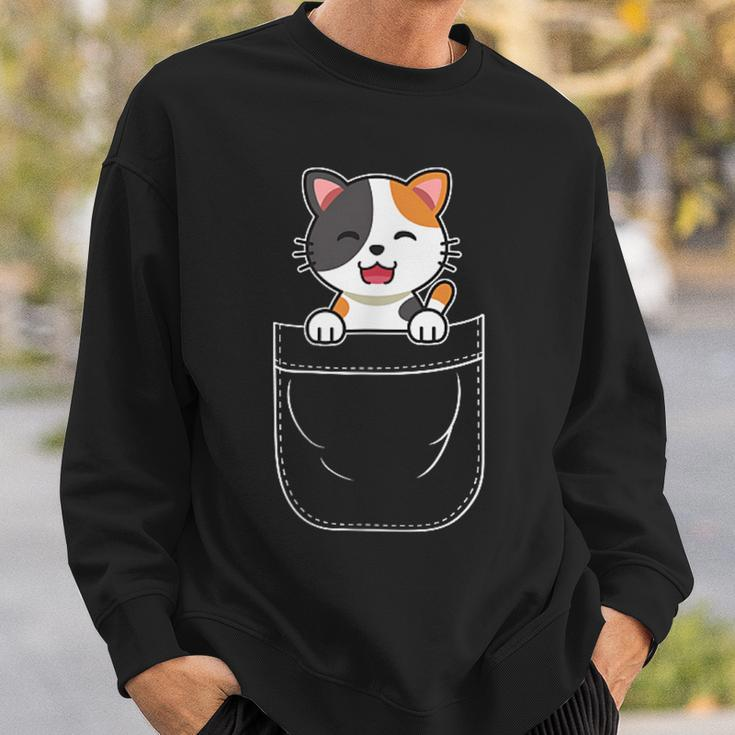 Cute Calico Cat Kitten In Pocket Sweatshirt Gifts for Him