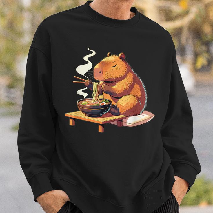 Cute Capybara Eats Ramen Noodles Capybaras Ramen Sweatshirt Geschenke für Ihn