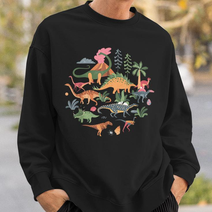 Cute Dinosaurs Illustration Dino Collection Classic Sweatshirt Gifts for Him