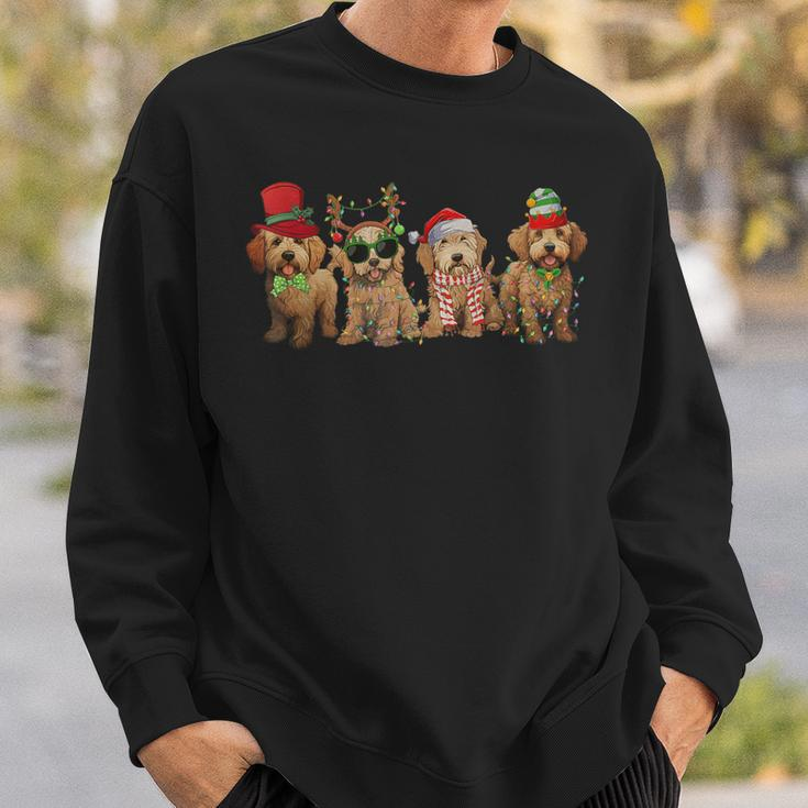 Cute Goldendoodle Dogs Christmas Lights Golden Doodle Dog Pj Sweatshirt Gifts for Him